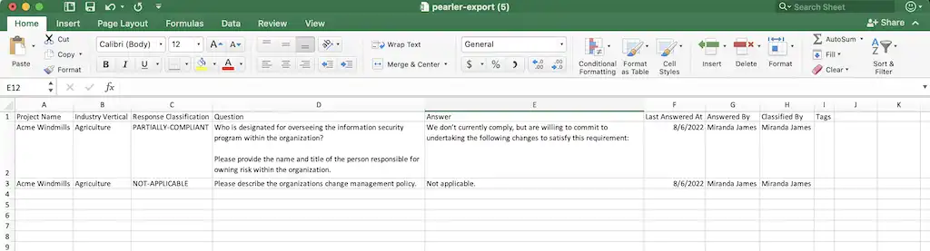 Export the insights data into Excel